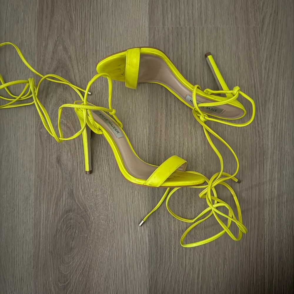 Steve Madden Neon Yellow Strappy Heels